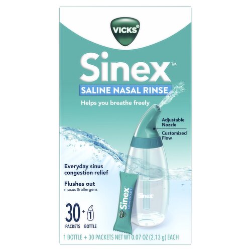 Vicks Sinex Saline Nasal Rinse, 30 count, 0.07 oz