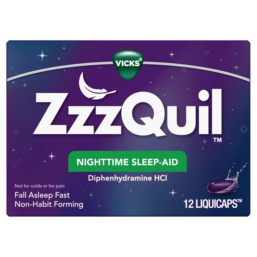 VICKS ZzzQuil Nighttime Sleep-Aid Liquicaps, 12 count