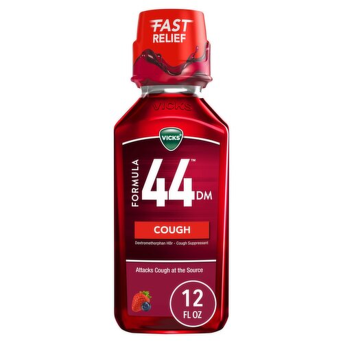 Vicks Formula 44 DM Fast Relief Cough Syrup, 12 fl oz