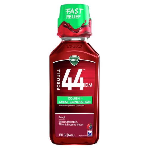 Vicks Formula 44 DM Cough & Chest Congestion Syrup, 12 fl oz