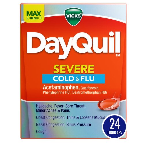 Vicks DayQuil SEVERE Cold & Flu Over-the-Counter Medicine, Powerful Non-Drowsy Daytime Relief for H