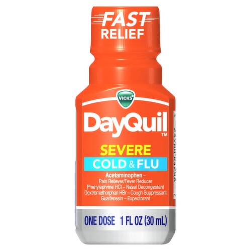 Vicks DayQuil Severe Cold & Flu Fast Relief Liquid, 1 fl oz