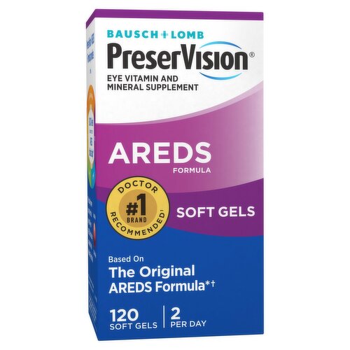 Bausch + Lomb PreserVision AREDS Formula Eye Vitamin and Mineral Supplement, 120 count