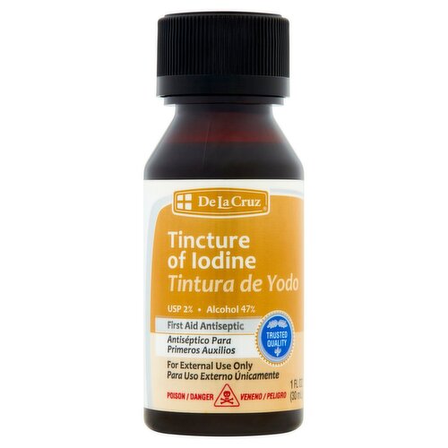 De La Cruz Tincture of Iodine First Aid Antiseptic, 1 fl oz