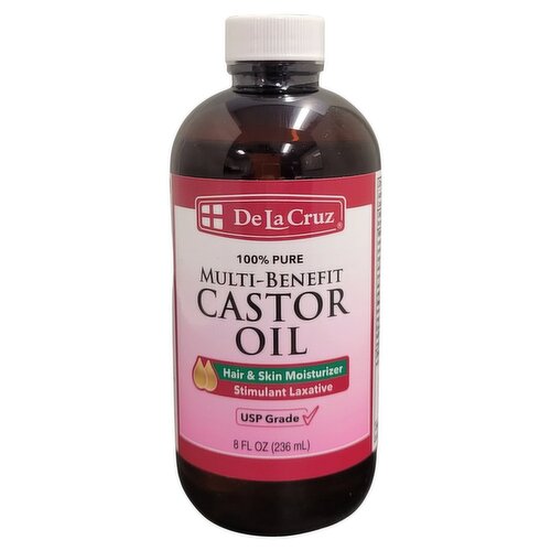 De La Cruz 100% Pure Castor Oil - 12 Bottles For Hair, Skin & Eyelashes
