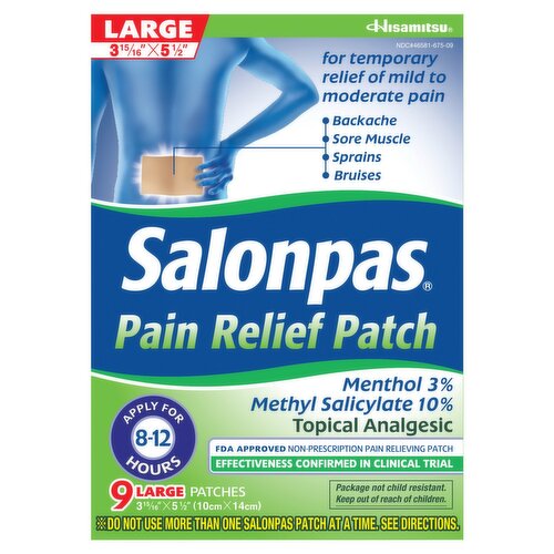 Hisamitsu Salonpas Large Pain Relief Patch, 9 count