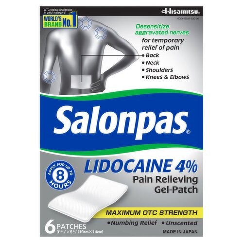 Salonpas Maximum Strength Pain Relieving Gel-Patch, 6 ct