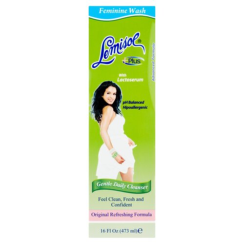 Lemisol +Plus Gentle Daily Cleanser Feminine Wash, 16 fl oz