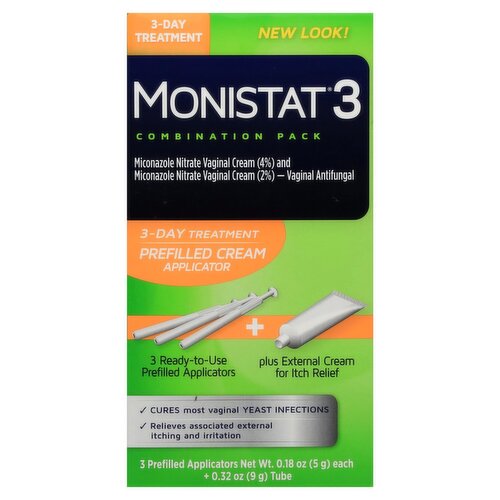 Monistat 3-Day Treatment Prefilled Cream Applicator Combination Pack