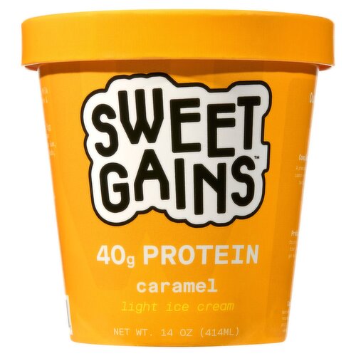Sweetgains Caramel Light Ice Cream, 14 oz