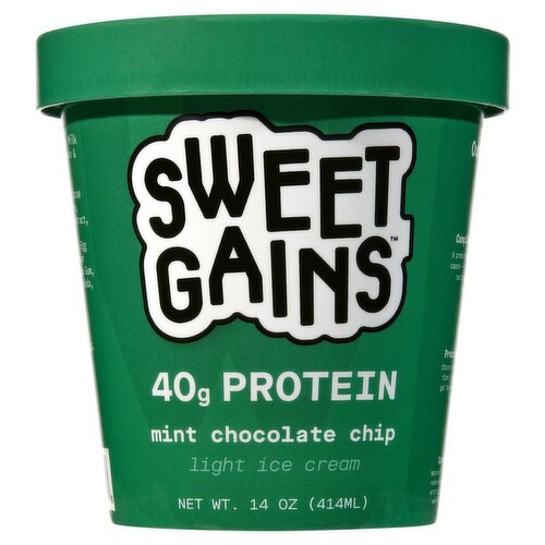 Sweetgains Mint Chocolate Chip Light Ice Cream, 14 oz