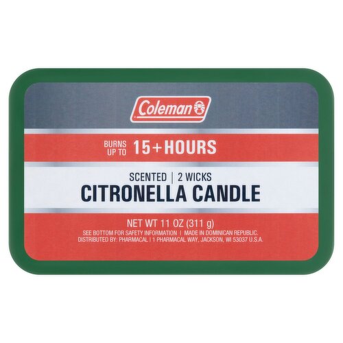 Coleman Scented 2 Wicks Citronella Candle, 11 oz