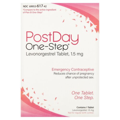 Post Day One-Step Emergency Contraceptive Levonorgestrel Tablet, 1.5 mg, 1 count