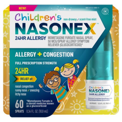 Nasonex Children's 24Hr Allergy + Congestion Spray, 0.34 fl oz