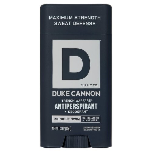 Duke Cannon Supply Co. Trench Warfare Midnight Swim Antiperspirant + Deodorant, 3 oz