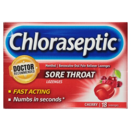 Chloraseptic Cherry Sore Throat Lozenges, 18 count