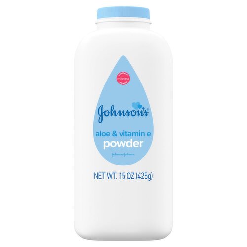 Johnson's Aloe & Vitamin E Powder, 15 oz