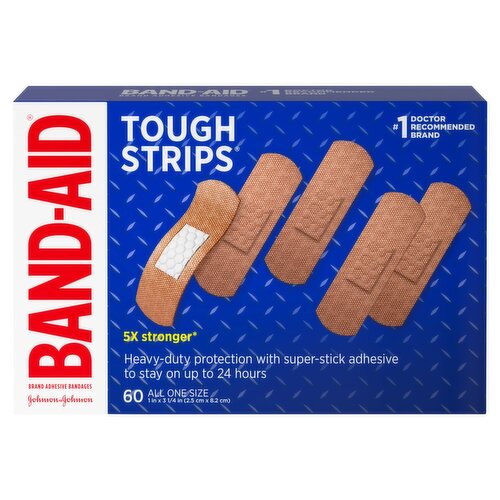 Band-Aid Brand Tough Strips Adhesive Bandages, 60 count