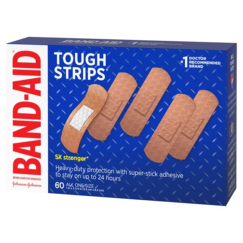 Band-Aid Brand Tough Strips Adhesive Bandages, 60 count