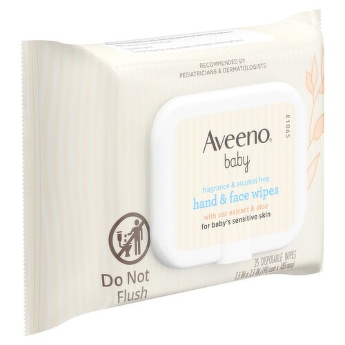 Aveeno Baby Hand & Face Wipes, 25 count