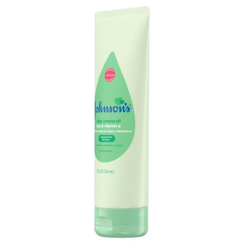 Johnson's Aloe & Vitamin E Baby Creamy Oil, 8 fl oz