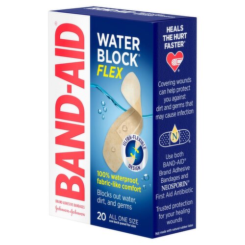 Band-Aid Water Block Flex Adhesive Bandages, 20 count