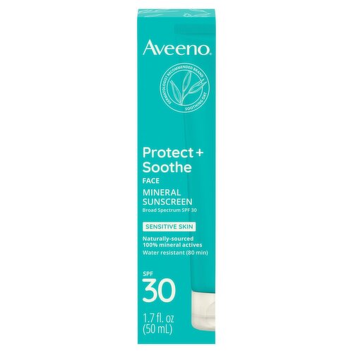 Aveeno Protect + Soothe Sensitive Skin Mineral Face Broad Spectrum Sunscreen, SPF 30, 3.0 fl oz