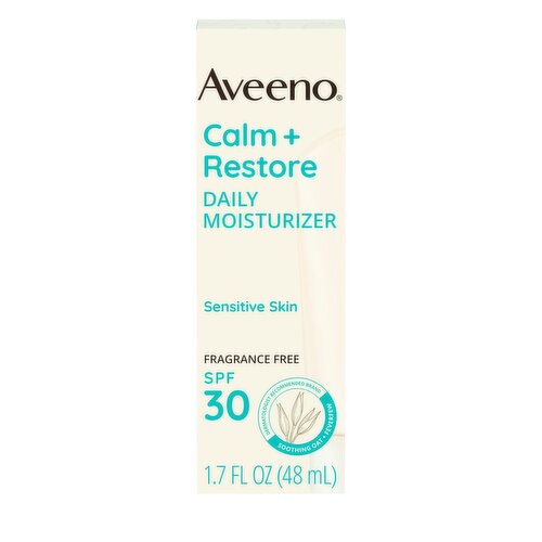 Aveeno Calm + Restore Daily Moisturizer Broad Spectrum Mineral Sunscreen, SPF 30, 1.7 fl oz
