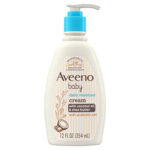 Aveeno Baby Daily Moisture with Coconut Oil & Shea Butter with Prebiotic Oat Cream, 12 fl oz