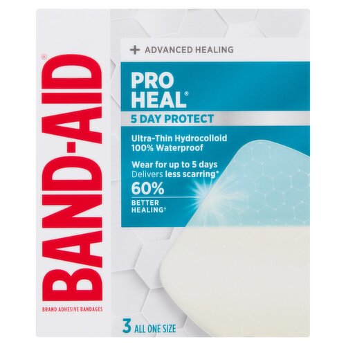 Band-Aid Pro Heal 5 Day Protect Adhesive Bandages, 3 Count