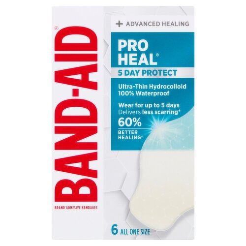 Band-Aid Pro Heal 5 Day Protect Adhesive Bandages, 6 Count