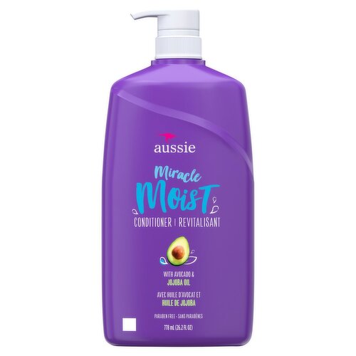 Aussie Miracle Moist with Avocado & Jojoba Oil Conditioner, 26.2 fl oz