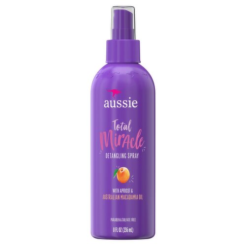 Aussie Total Miracle with Apricot & Australian Macadamia Oil Detangling Spray, 8 fl oz