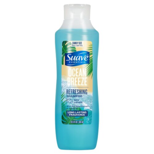 Suave Essentials Ocean Breeze Refreshing Shampoo Family Size, 22.5 fl oz
