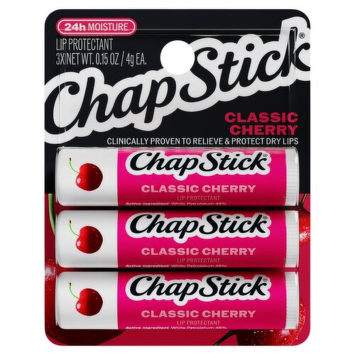 ChapStick Classic Cherry Lip Protectant, 0.15 oz, 3 Count