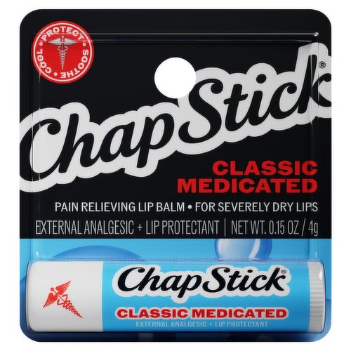 ChapStick Classic Medicated Pain Relieving Lip Balm, 0.15 oz