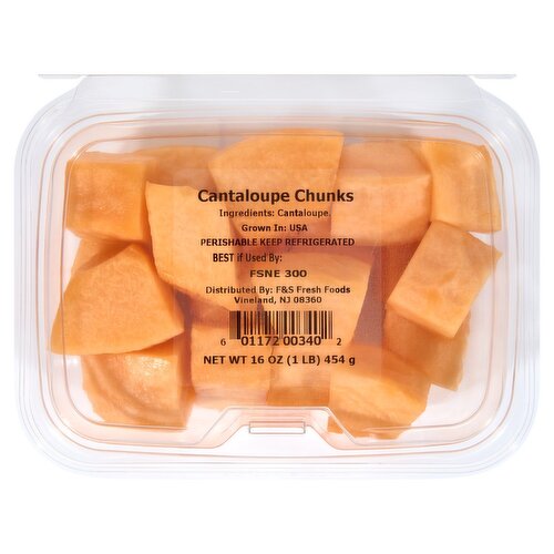 F&S Fresh Foods Cantaloupe Chunks, 16 oz