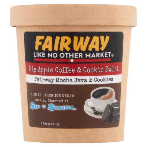 Fairway Big Apple Coffee & Cookie Swirl Mocha Java & Cookies Ice Cream, 1 pint