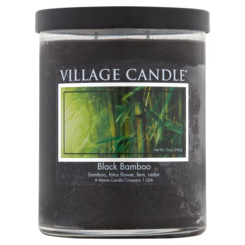 Village Candle Black Bamboo Med Tumbler Candle, 14 oz