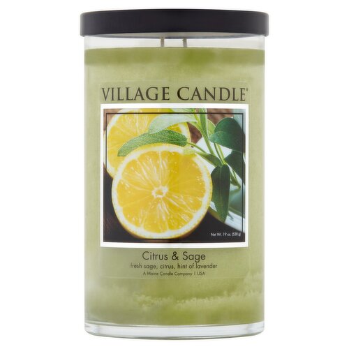 Village Candle Citrus & Sage Candle, 19 oz