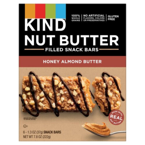 Kind Nut Butter Honey Almond Butter Filled Snack Bars, 1.3 oz, 6 count