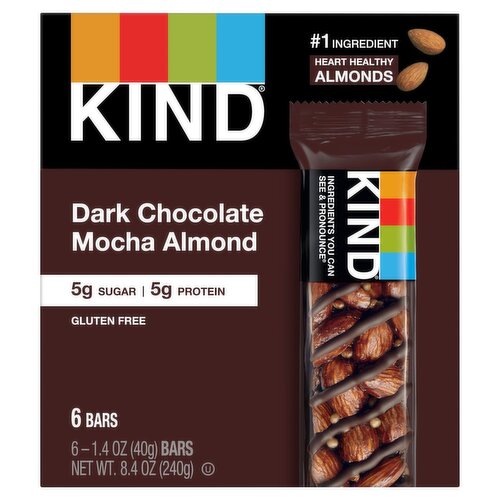 Kind Dark Chocolate Mocha Almond Bars, 1.4 oz, 6 count