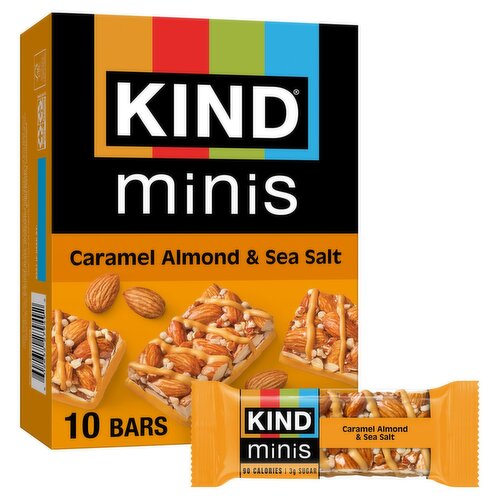 Kind Minis Caramel Almond & Sea Salt Bars, 0.7 oz, 10 count