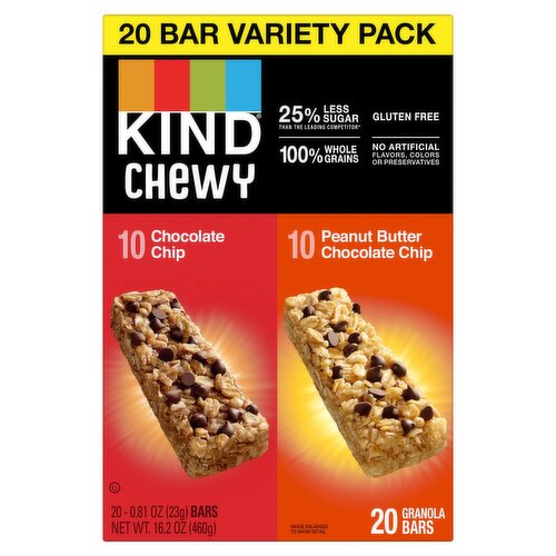 Kind Chewy Granola Bars Variety Pack, 0.81 oz, 20 count