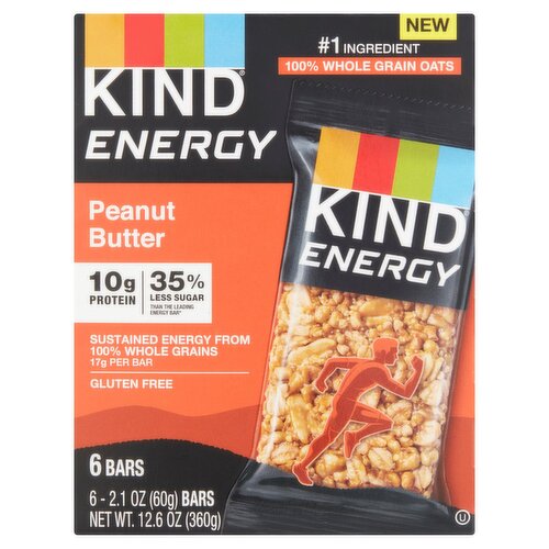 Kind Energy Peanut Butter Bars, 2.1 oz, 6 count