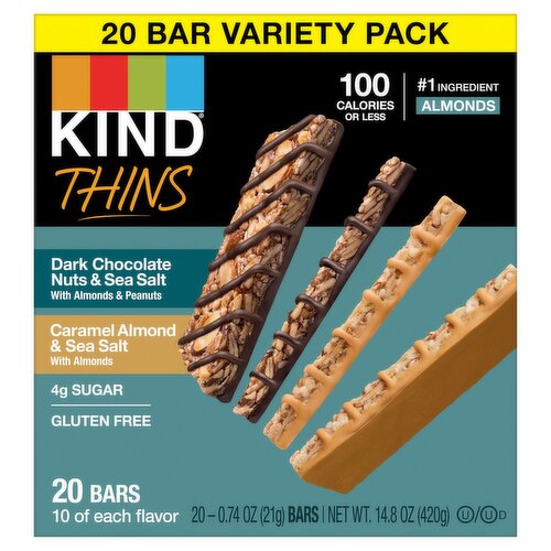 Kind Thins Bars Variety Pack, 0.74 oz, 20 count