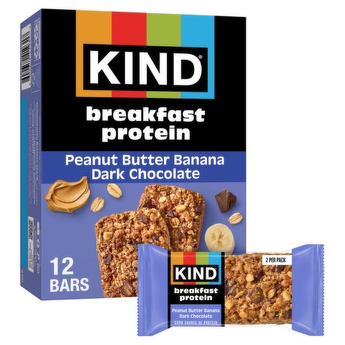 Kind Peanut Butter Banana Dark Chocolate Breakfast Protein Bars, 1.76 oz, 6 count