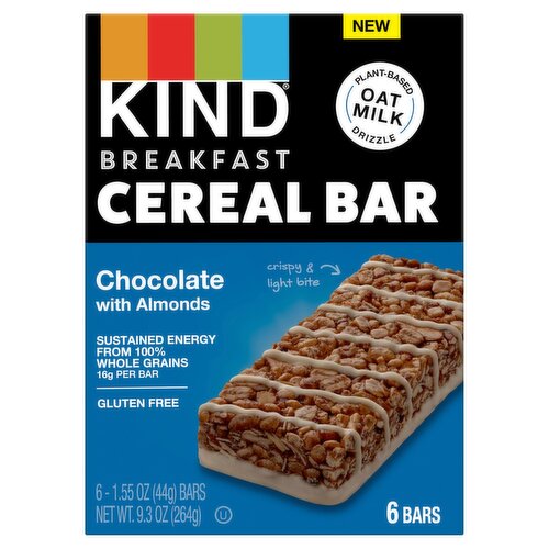 Kind Chocolate with Almonds Breakfast Cereal Bar, 1.55 oz, 6 count