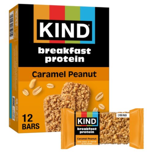 Kind Caramel Peanut Breakfast Protein Bars, 1.76 oz, 6 count
