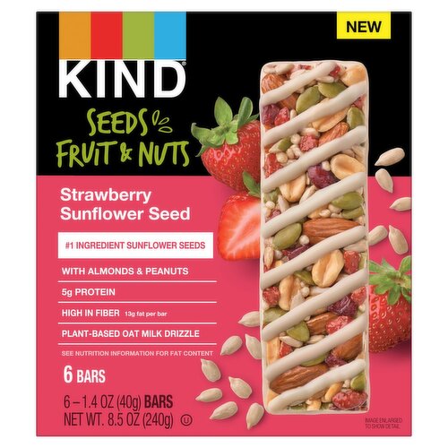 Kind Seeds Fruit & Nuts Strawberry Sunflower Seed Bars, 1.4 oz, 6 count